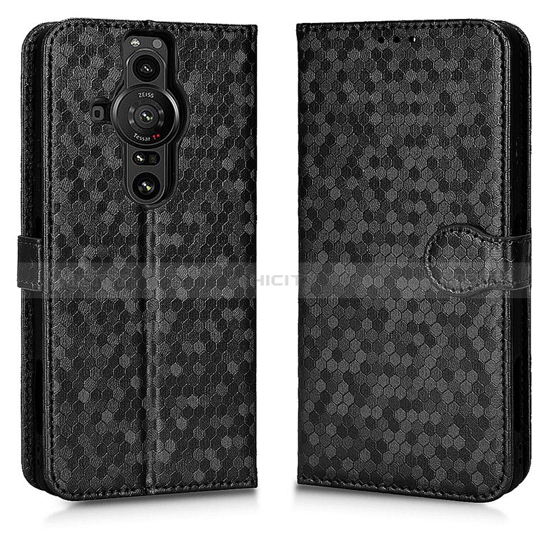 Custodia Portafoglio In Pelle Cover con Supporto C01X per Sony Xperia PRO-I