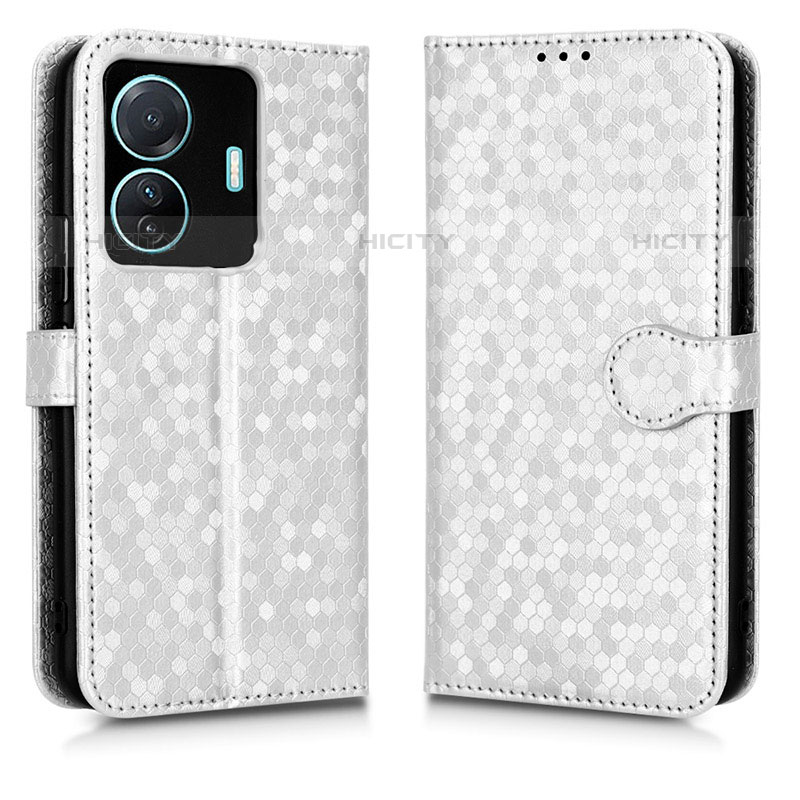 Custodia Portafoglio In Pelle Cover con Supporto C01X per Vivo T1 Pro 5G Argento