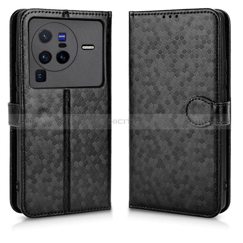 Custodia Portafoglio In Pelle Cover con Supporto C01X per Vivo X80 Pro 5G Nero