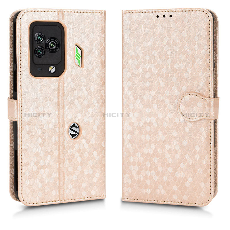 Custodia Portafoglio In Pelle Cover con Supporto C01X per Xiaomi Black Shark 5 Pro 5G Oro