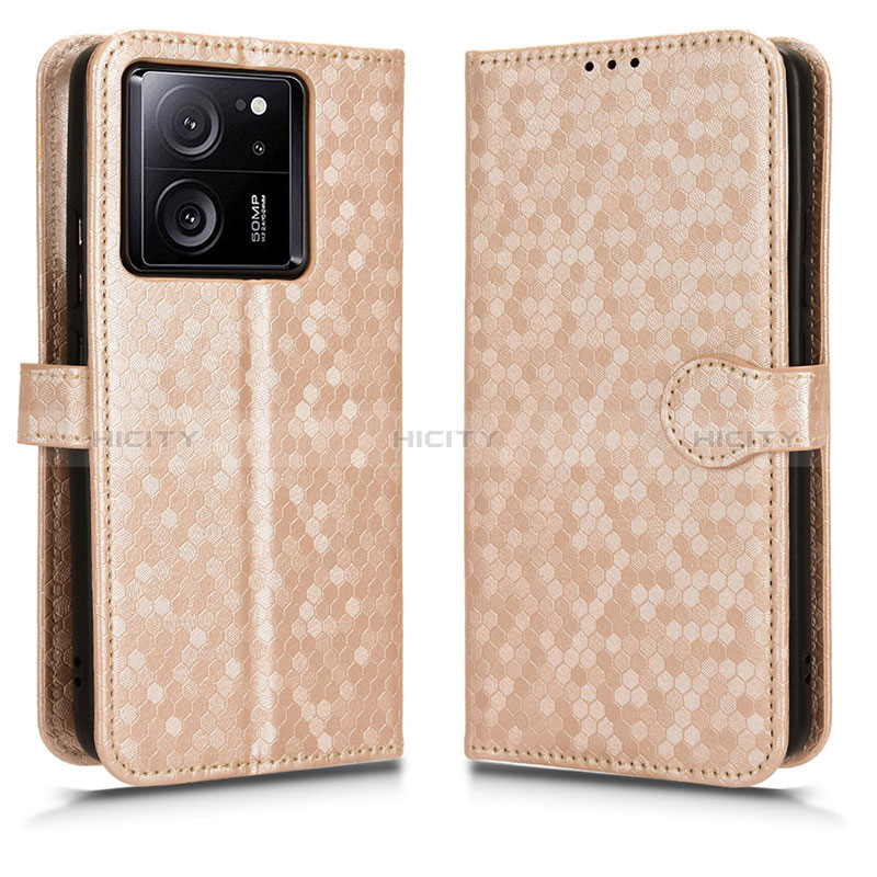 Custodia Portafoglio In Pelle Cover con Supporto C01X per Xiaomi Mi 13T Pro 5G Oro