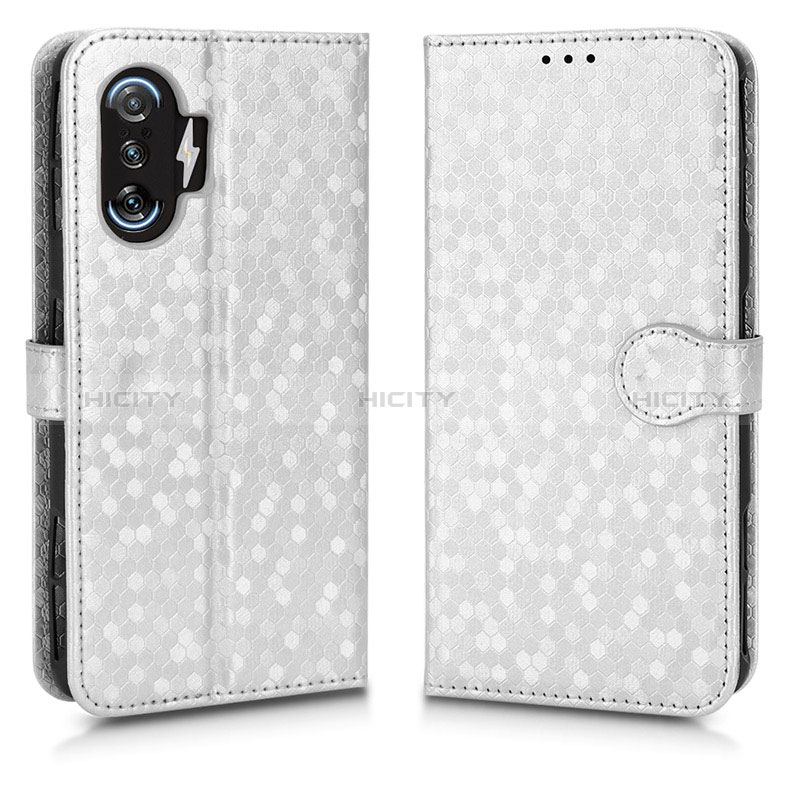 Custodia Portafoglio In Pelle Cover con Supporto C01X per Xiaomi Poco F3 GT 5G Argento