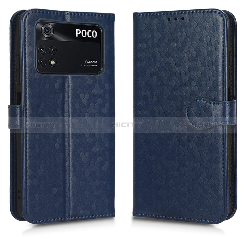 Custodia Portafoglio In Pelle Cover con Supporto C01X per Xiaomi Poco M4 Pro 4G Blu