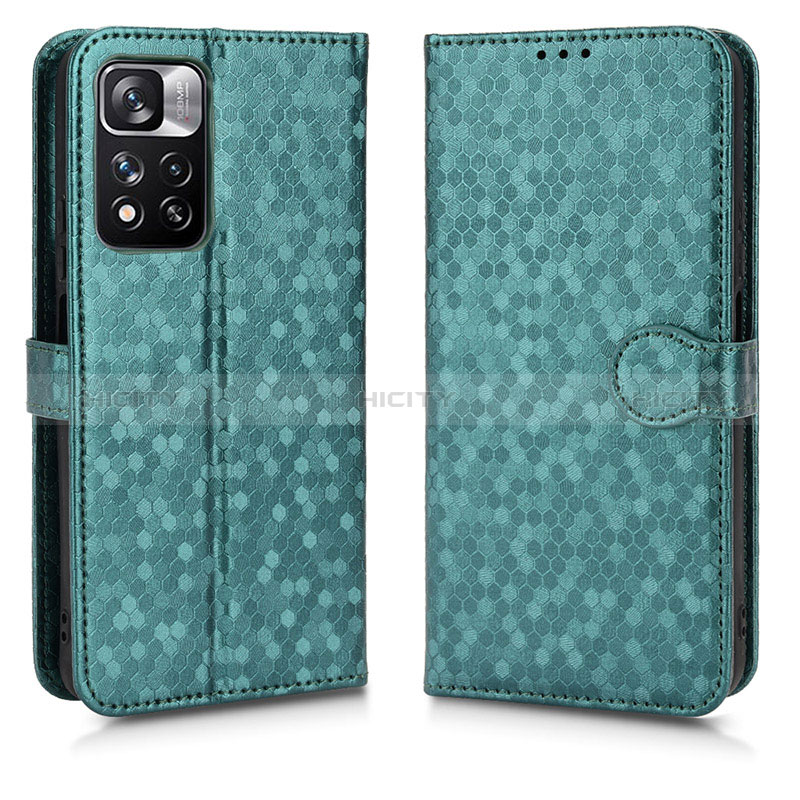 Custodia Portafoglio In Pelle Cover con Supporto C01X per Xiaomi Poco X4 NFC Verde