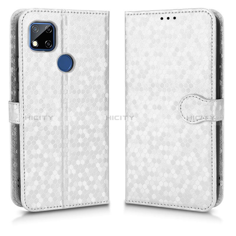 Custodia Portafoglio In Pelle Cover con Supporto C01X per Xiaomi Redmi 10A 4G Argento