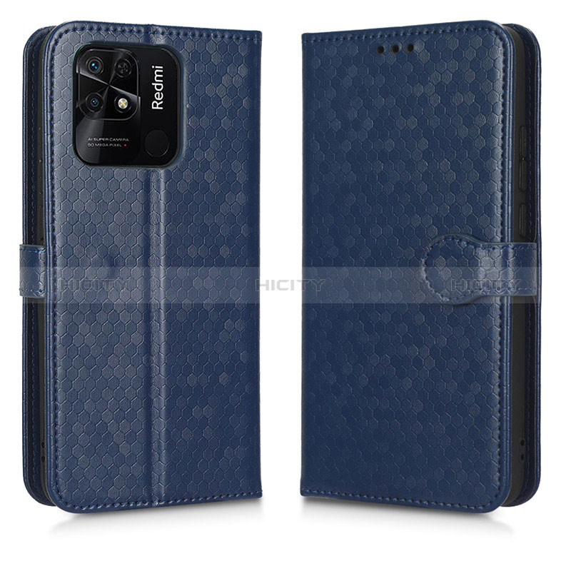 Custodia Portafoglio In Pelle Cover con Supporto C01X per Xiaomi Redmi 10C 4G Blu