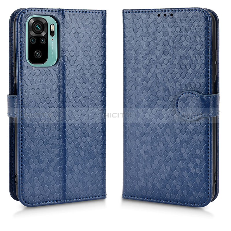 Custodia Portafoglio In Pelle Cover con Supporto C01X per Xiaomi Redmi Note 10 4G Blu