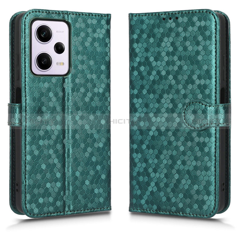 Custodia Portafoglio In Pelle Cover con Supporto C01X per Xiaomi Redmi Note 12 Explorer Verde