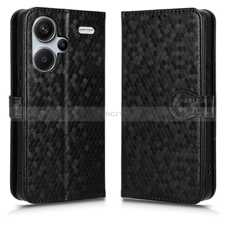 Custodia Portafoglio In Pelle Cover con Supporto C01X per Xiaomi Redmi Note 13 Pro+ Plus 5G Nero