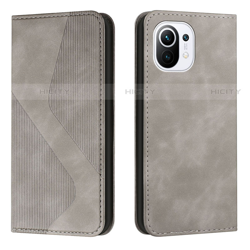 Custodia Portafoglio In Pelle Cover con Supporto C02 per Xiaomi Mi 11 5G Grigio