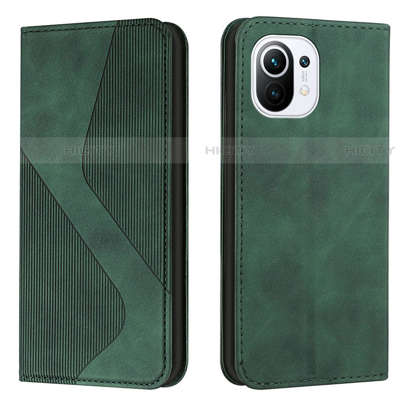 Custodia Portafoglio In Pelle Cover con Supporto C02 per Xiaomi Mi 11 5G Verde