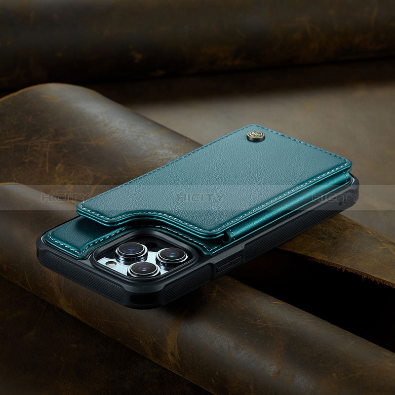 Custodia Portafoglio In Pelle Cover con Supporto C02S per Apple iPhone 13 Pro Max Verde