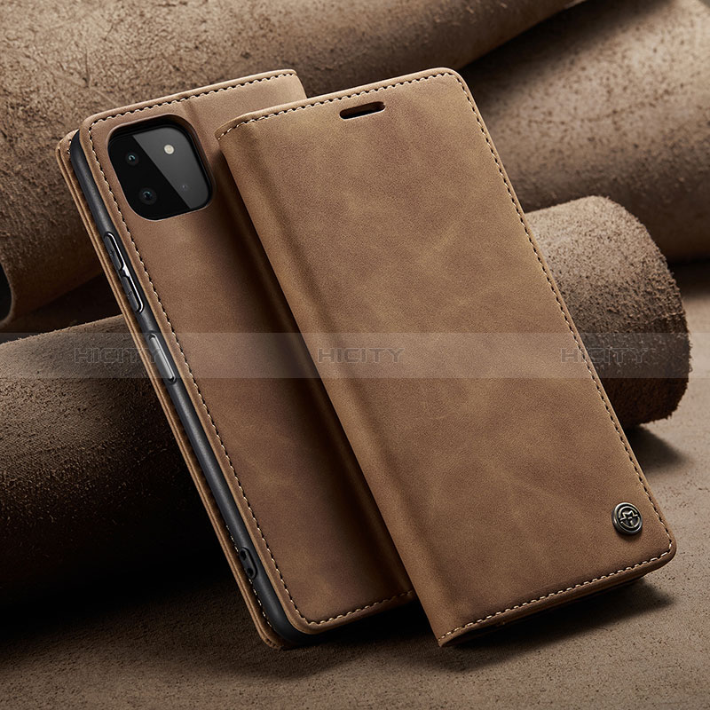 Custodia Portafoglio In Pelle Cover con Supporto C02S per Samsung Galaxy A22s 5G Marrone Chiaro