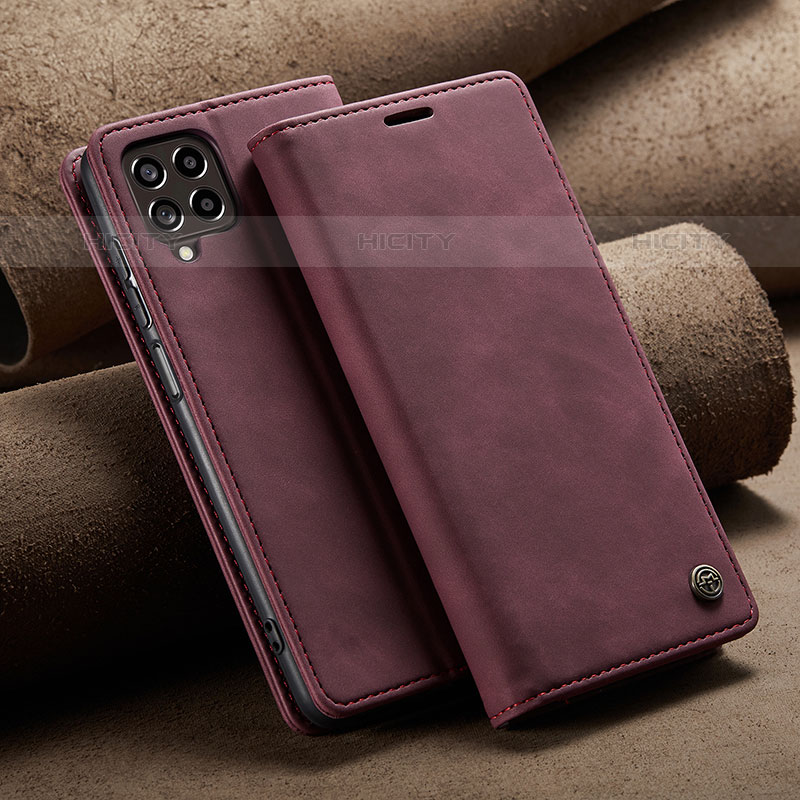 Custodia Portafoglio In Pelle Cover con Supporto C02S per Samsung Galaxy M53 5G Rosso Rosa