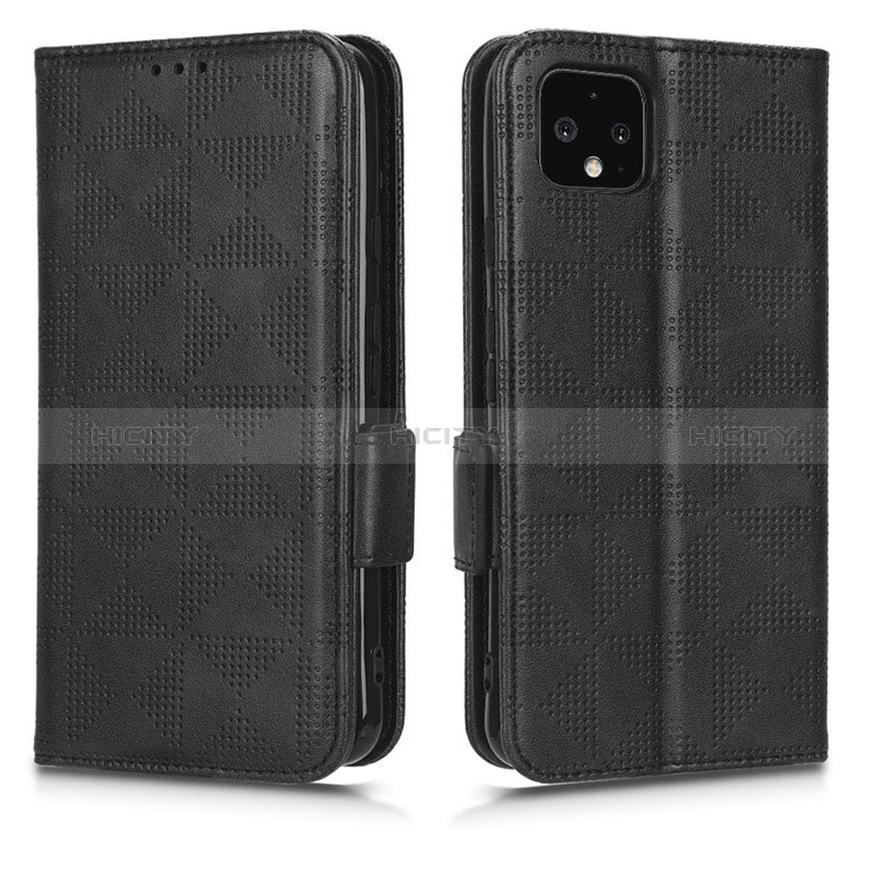 Custodia Portafoglio In Pelle Cover con Supporto C02X per Google Pixel 4 Nero