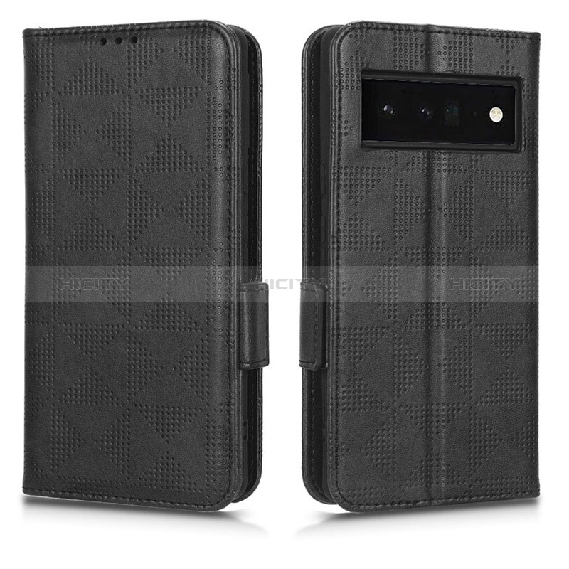 Custodia Portafoglio In Pelle Cover con Supporto C02X per Google Pixel 6 Pro 5G Nero