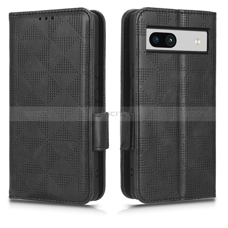 Custodia Portafoglio In Pelle Cover con Supporto C02X per Google Pixel 7a 5G Nero