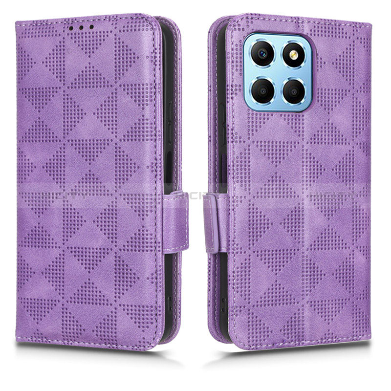 Custodia Portafoglio In Pelle Cover con Supporto C02X per Huawei Honor 70 Lite 5G Viola