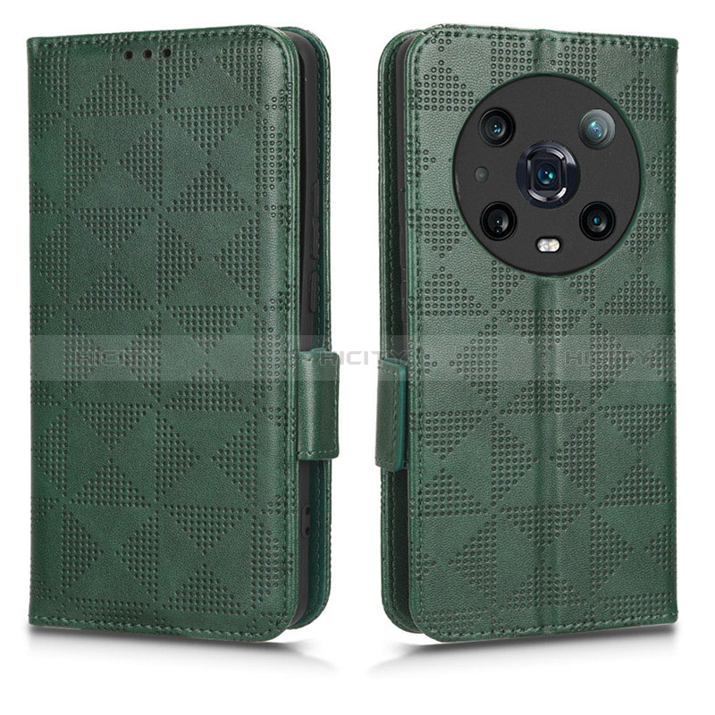 Custodia Portafoglio In Pelle Cover con Supporto C02X per Huawei Honor Magic4 Pro 5G Verde