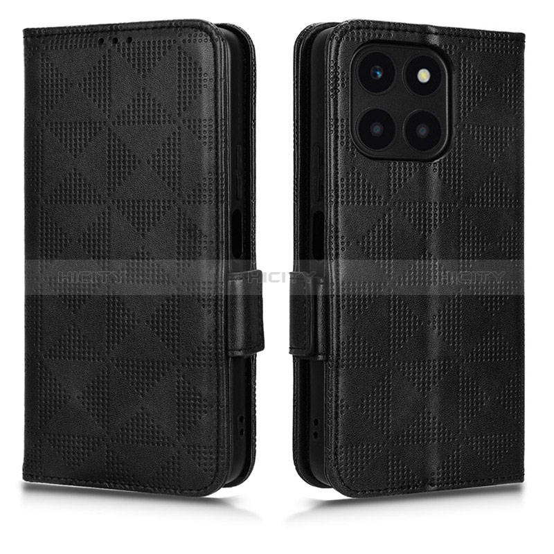 Custodia Portafoglio In Pelle Cover con Supporto C02X per Huawei Honor X6a Nero