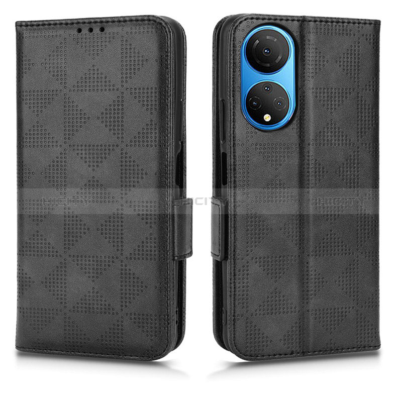 Custodia Portafoglio In Pelle Cover con Supporto C02X per Huawei Honor X7 Nero