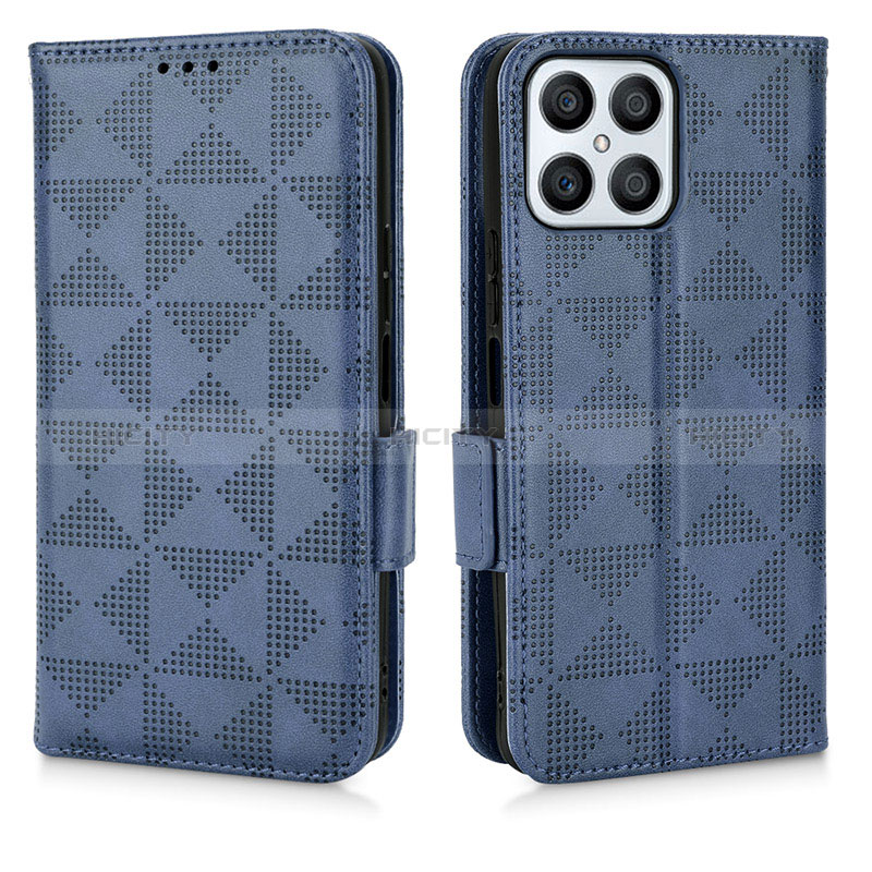 Custodia Portafoglio In Pelle Cover con Supporto C02X per Huawei Honor X8 4G Blu