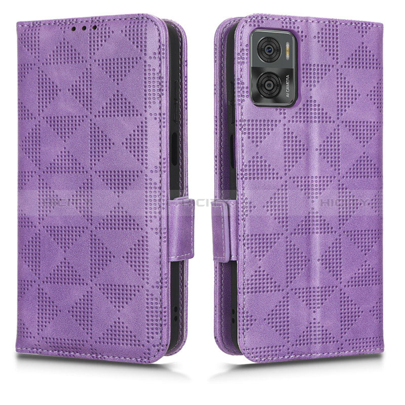 Custodia Portafoglio In Pelle Cover con Supporto C02X per Motorola Moto E22i Viola