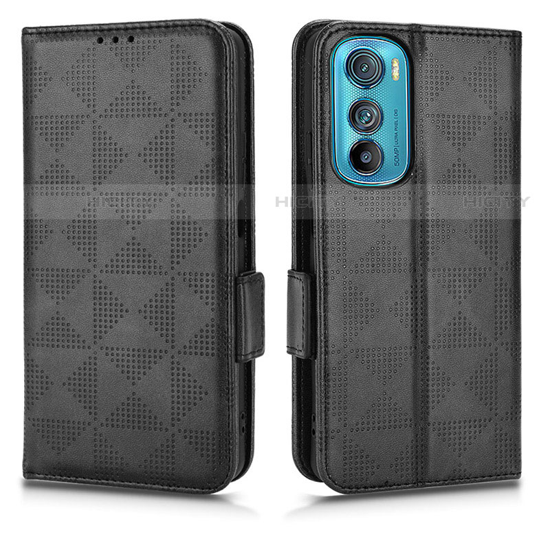 Custodia Portafoglio In Pelle Cover con Supporto C02X per Motorola Moto Edge 30 5G Nero