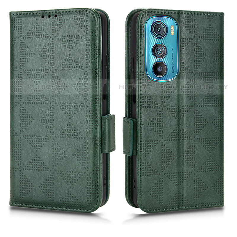 Custodia Portafoglio In Pelle Cover con Supporto C02X per Motorola Moto Edge 30 5G Verde