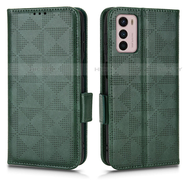 Custodia Portafoglio In Pelle Cover con Supporto C02X per Motorola Moto G42 Verde