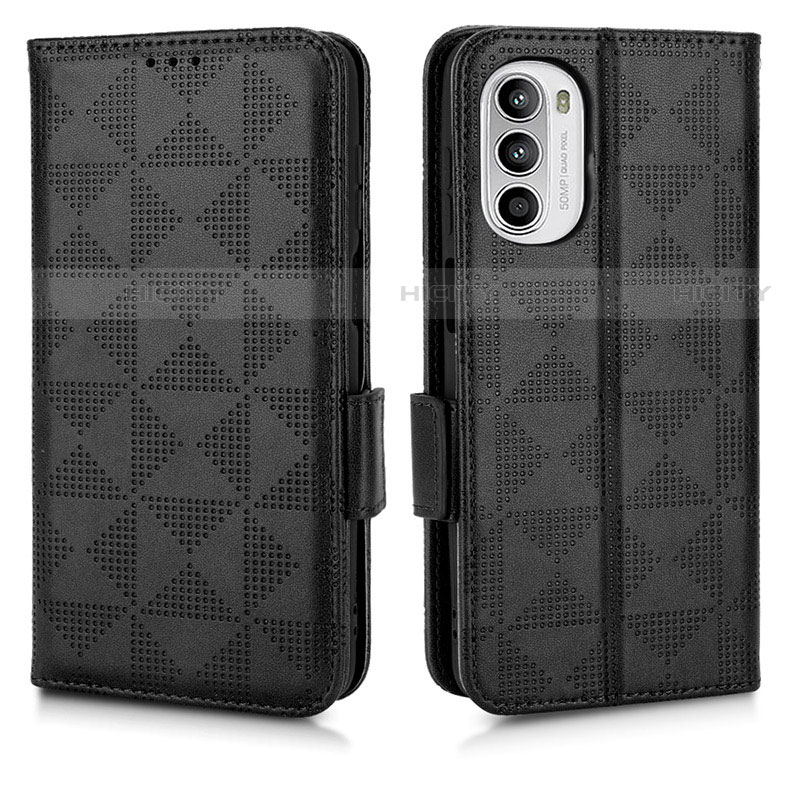 Custodia Portafoglio In Pelle Cover con Supporto C02X per Motorola Moto G71s 5G Nero