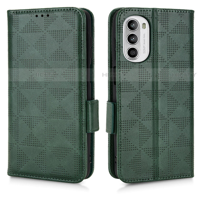 Custodia Portafoglio In Pelle Cover con Supporto C02X per Motorola Moto G71s 5G Verde