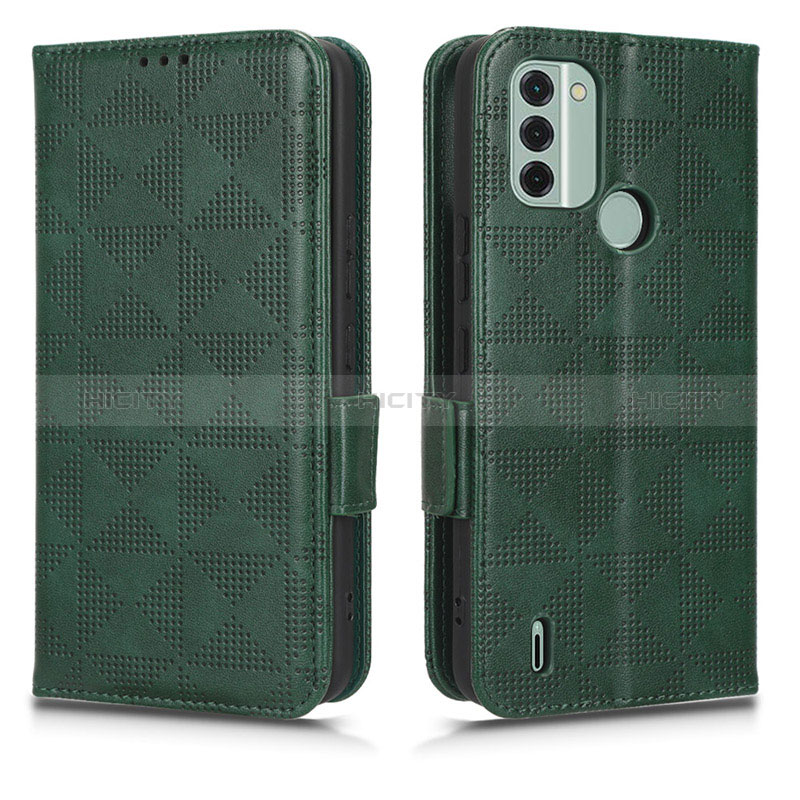 Custodia Portafoglio In Pelle Cover con Supporto C02X per Nokia C31 Verde