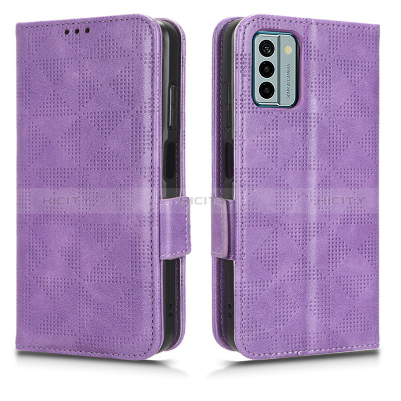 Custodia Portafoglio In Pelle Cover con Supporto C02X per Nokia G22 Viola