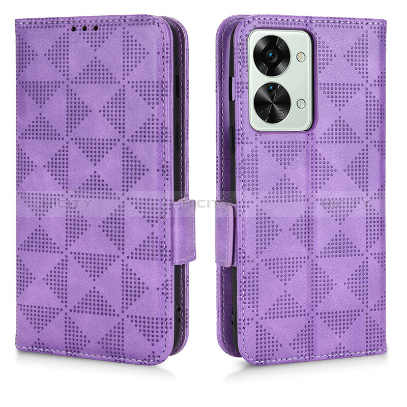 Custodia Portafoglio In Pelle Cover con Supporto C02X per OnePlus Nord 2T 5G Viola