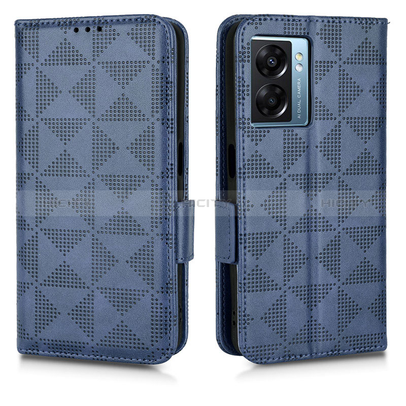 Custodia Portafoglio In Pelle Cover con Supporto C02X per Oppo A56S 5G Blu