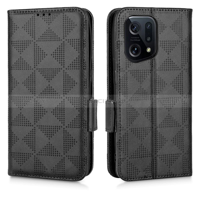 Custodia Portafoglio In Pelle Cover con Supporto C02X per Oppo Find X5 5G