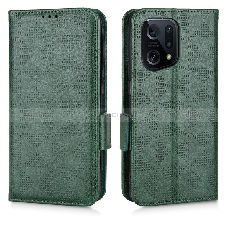 Custodia Portafoglio In Pelle Cover con Supporto C02X per Oppo Find X5 5G