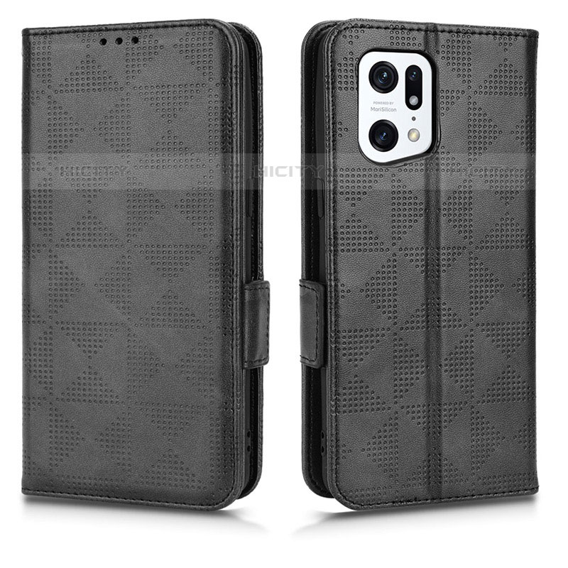 Custodia Portafoglio In Pelle Cover con Supporto C02X per Oppo Find X5 Pro 5G