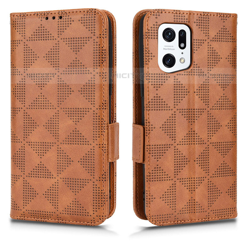 Custodia Portafoglio In Pelle Cover con Supporto C02X per Oppo Find X5 Pro 5G