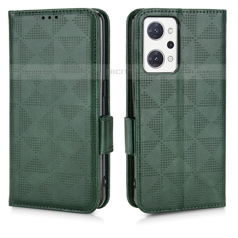 Custodia Portafoglio In Pelle Cover con Supporto C02X per Oppo Reno7 A Verde