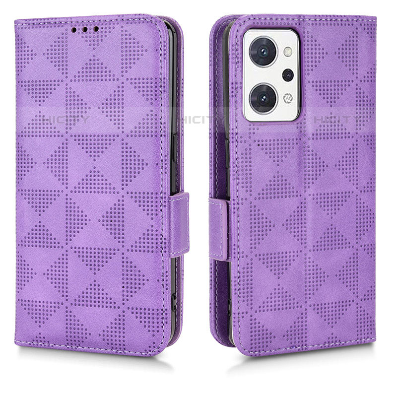 Custodia Portafoglio In Pelle Cover con Supporto C02X per Oppo Reno7 A Viola