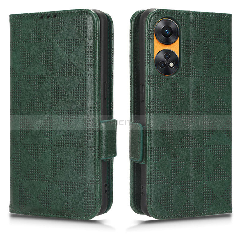 Custodia Portafoglio In Pelle Cover con Supporto C02X per Oppo Reno8 T 4G Verde