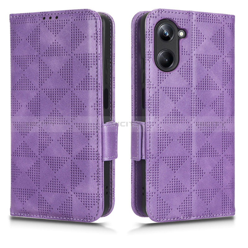 Custodia Portafoglio In Pelle Cover con Supporto C02X per Realme 10 4G Viola