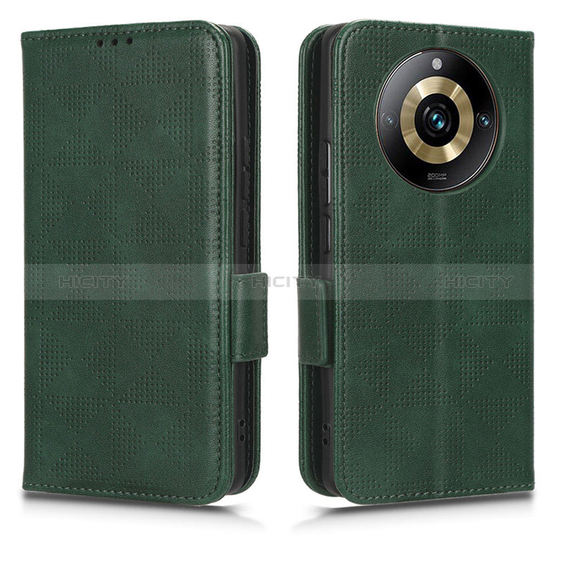 Custodia Portafoglio In Pelle Cover con Supporto C02X per Realme 11 Pro 5G Verde