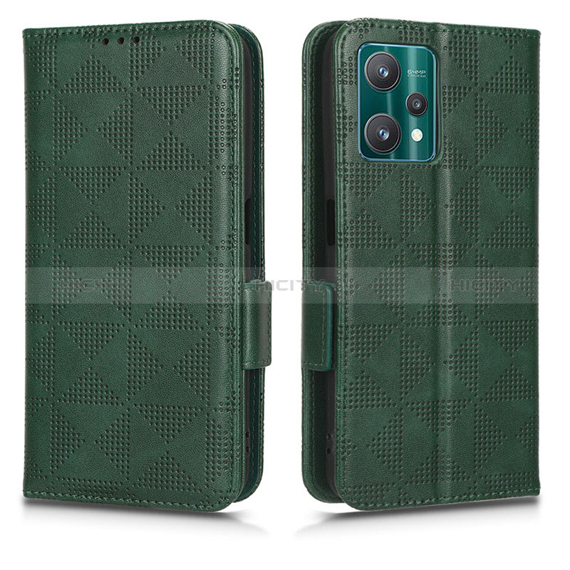 Custodia Portafoglio In Pelle Cover con Supporto C02X per Realme 9 5G Verde