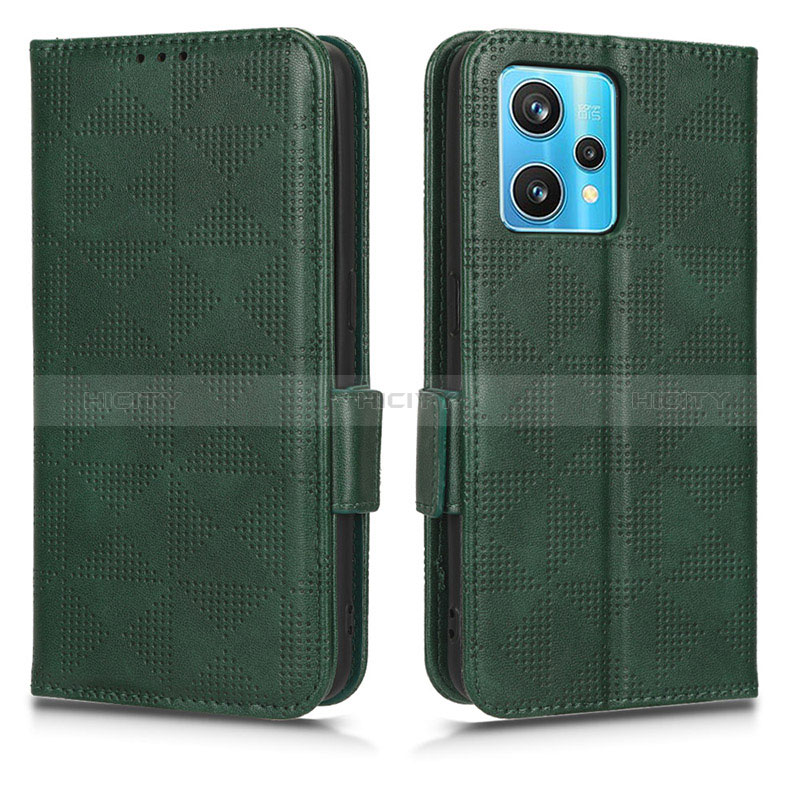 Custodia Portafoglio In Pelle Cover con Supporto C02X per Realme 9 Pro+ Plus 5G Verde