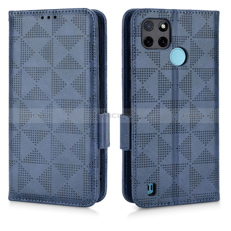 Custodia Portafoglio In Pelle Cover con Supporto C02X per Realme C25Y India Blu