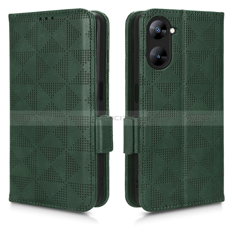 Custodia Portafoglio In Pelle Cover con Supporto C02X per Realme Q5x 5G Verde