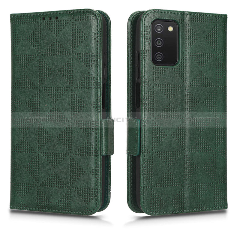 Custodia Portafoglio In Pelle Cover con Supporto C02X per Samsung Galaxy A02s Verde